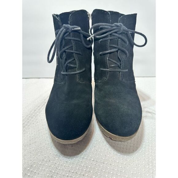 Mia black suede wedge heeled booties size 11 - Picture 3 of 10